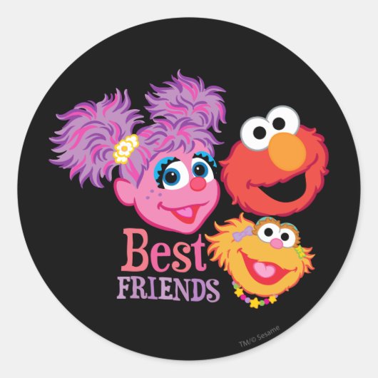 Sticker Rond Sesame Street de meilleurs amis (Devant)