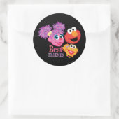 Sticker Rond Sesame Street de meilleurs amis (Sac)
