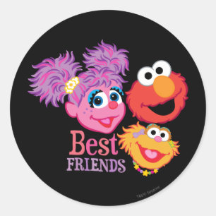 Sticker Rond Sesame Street de meilleurs amis