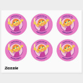 Sticker Rond Sesame Street | Julia tenant une plume (Feuille)