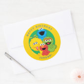 Sticker Rond Sesame Street Pals Anniversaire (Enveloppe)