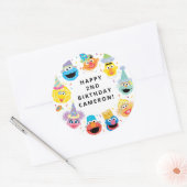 Sticker Rond Sesame Street Pals Confetti Anniversaire (Enveloppe)