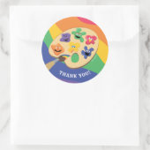 Sticker Rond Sesame Street Pals Rainbow Art Party Merci (Sac)