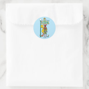 Sticker Rond Sesame Street Sous le panneau de Sesame Street