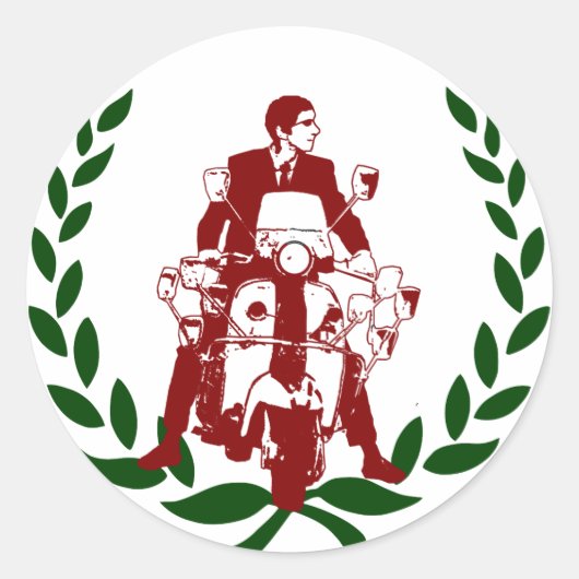 Sticker Rond Seties Scooter Rider Italia (Devant)