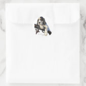 Sticker Rond Setter anglais, mignon chiot (Sac)