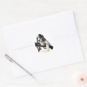 Sticker Rond Setter anglais, mignon chiot (Enveloppe)