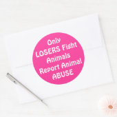 Sticker Rond Seules les PERSONNES combattent le rose rond (Enveloppe)