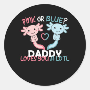 Sticker Rond sexe révéler rose ou bleu papa vous aime beaucoup