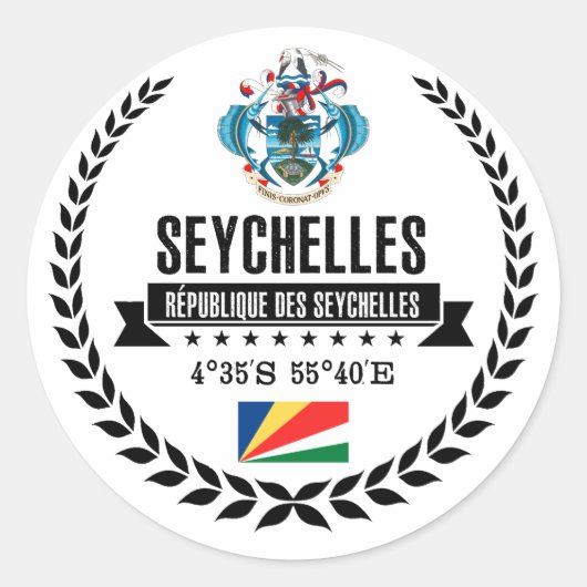 Sticker Rond Seychelles (Devant)
