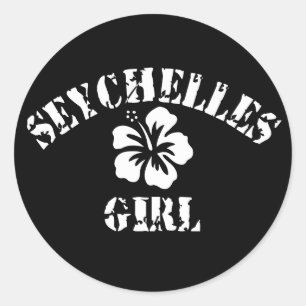 Sticker Rond Seychelles Rose Girl