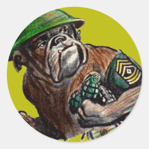 Sticker Rond Sgt Rover, chien-chien 2ème guerre mondiale