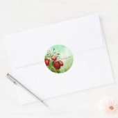 Sticker Rond Shabby Chic Strawberry Patch Personnaliser (Enveloppe)