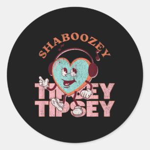 Sticker Rond Shaboozey Cartoon Design Coeur Avec Casque Pour