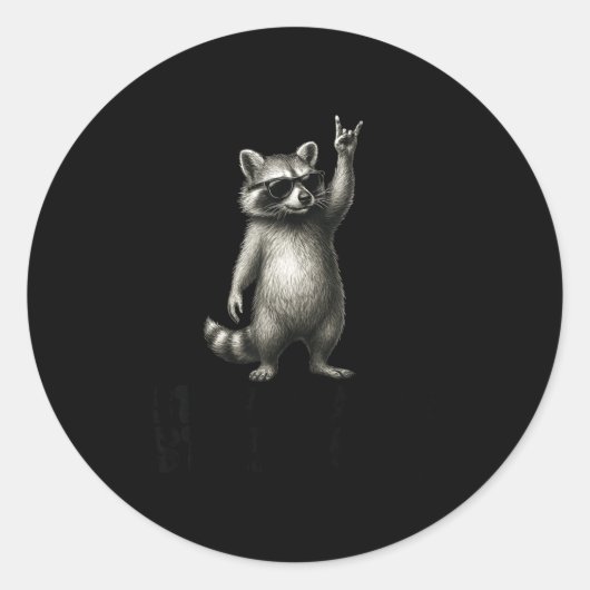 Sticker Rond Shades Trash DJ Rock Raccoon Panda (Devant)