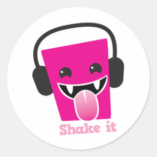 Sticker Rond Shake it kawaii DJ