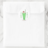 Sticker Rond Shake It St Patrick's Day Milkshake Shamrock vert (Sac)