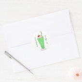 Sticker Rond Shake It St Patrick's Day Milkshake Shamrock vert (Enveloppe)