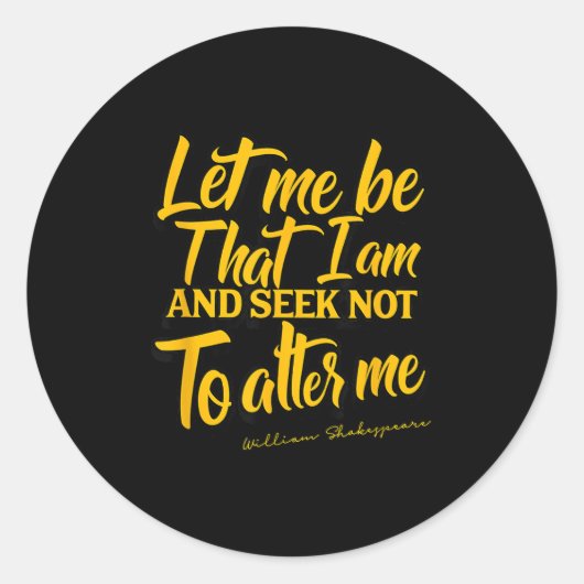 Sticker Rond Shakespeare Quote Much Ado About Nothing Gift Play (Devant)