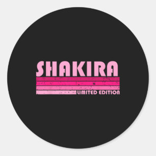 Sticker Rond Shakira Nom Personnalisé Rétro Vintage 80s 90s Bi