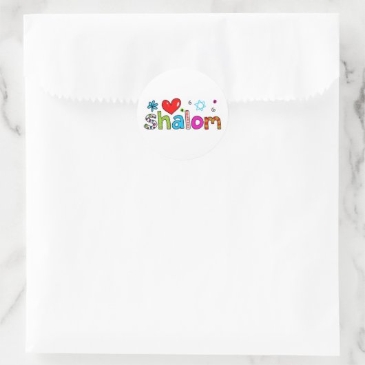 Sticker Rond Shalom (Sac)