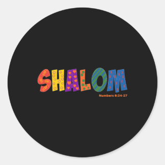 Sticker Rond Shalom coloré