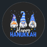 Sticker Rond Shalom Gnomes Menorah Dreidel Hanoukka Chanukah<br><div class="desc">Shalom Gnomes Menorah Dreidel Hanoukka Chanukah</div>