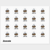 Sticker Rond Sham-poo Drôle Poop Avec Shampoo Bubbles Pun (Feuille)