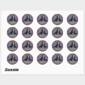 Sticker Rond Shamo : paire noire (Feuille)