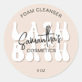 Sticker Rond Shampoing Beige esthétique Rétro Lash extensions d (Devant)