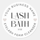 Sticker Rond Shampooing moderne simple Lash Bain Faux Extension (Devant)
