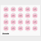 Sticker Rond Shampooing rose esthétique rétro Brow Eyebros (Feuille)