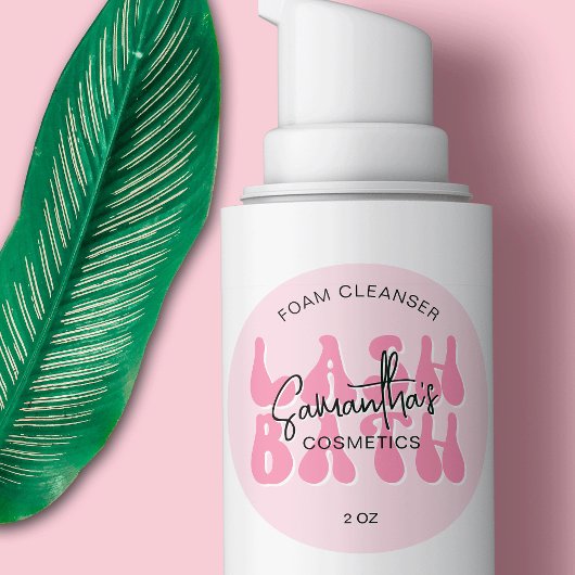 Sticker Rond Shampooing rose esthétique Rétro Lash extensions d