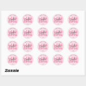 Sticker Rond Shampooing rose esthétique Rétro Lash extensions d (Feuille)