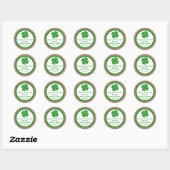 Sticker Rond Shamrock & Burlap St. Patrick's Day (Feuille)