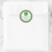 Sticker Rond Shamrock & Burlap St. Patrick's Day (Sac)