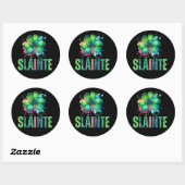 Sticker Rond Shamrock d'aquarelle - Sláinte - Saint Patrick Day (Feuille)