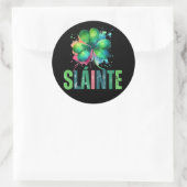 Sticker Rond Shamrock d'aquarelle - Sláinte - Saint Patrick Day (Sac)