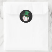 Sticker Rond Shamrock de baseball Jour de la Saint Patrick (Sac)