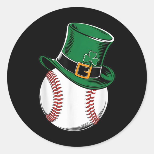 Sticker Rond Shamrock de baseball Jour de la Saint Patrick (Devant)