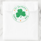 Sticker Rond shamrock de "Bonne Saint Patrick" (Sac)
