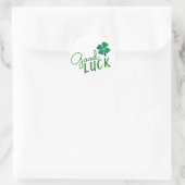 Sticker Rond Shamrock de fermeture à quatre feuilles vert (Sac)