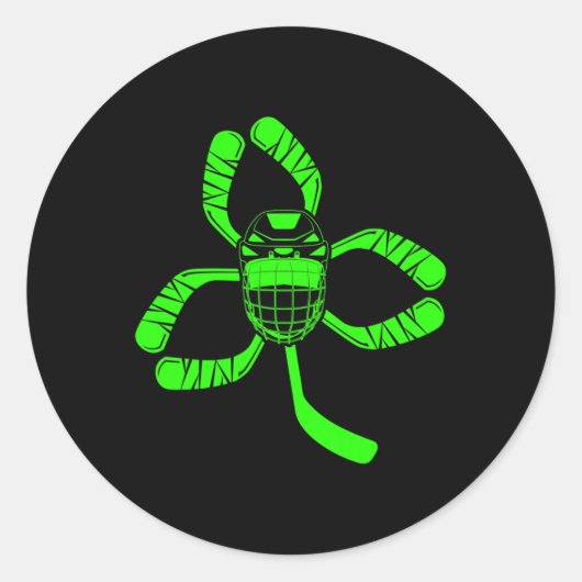 Sticker Rond Shamrock De Hockey Fun Saint Patrick Jour Cadeaux  (Devant)