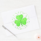 Sticker Rond Shamrock de la Saint Patrick avec des étoiles et d (Enveloppe)