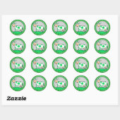 Sticker Rond Shamrock de la vache de la Saint-Patrick (Feuille)