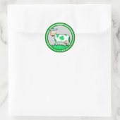 Sticker Rond Shamrock de la vache de la Saint-Patrick (Sac)