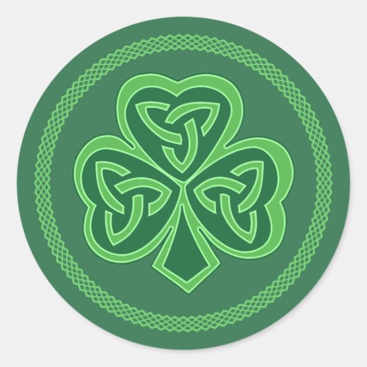 Sticker Rond Shamrock de noeud celtique (Devant)
