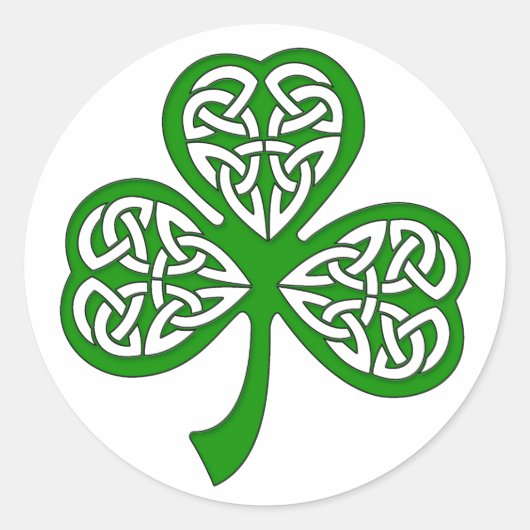 Sticker Rond Shamrock de noeud celtique biseauté (Devant)