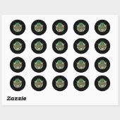 Sticker Rond Shamrock de vache Coquette Bow St Patrick's Day (Feuille)