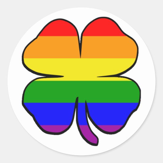 Sticker Rond Shamrock drapeau arc-en-ciel (Devant)